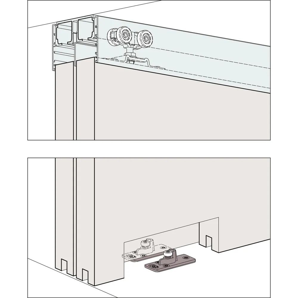 HAWA DIVIDO 100 H Beschlägegarnitur, 1200 x 2400 mm