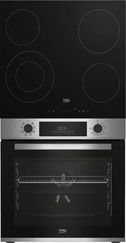 Beko BBSM12300XD Multifunktionsbackofenset -  72L Backofen inkl. Autarkes Cerankochfeld, 4 Kochzonen