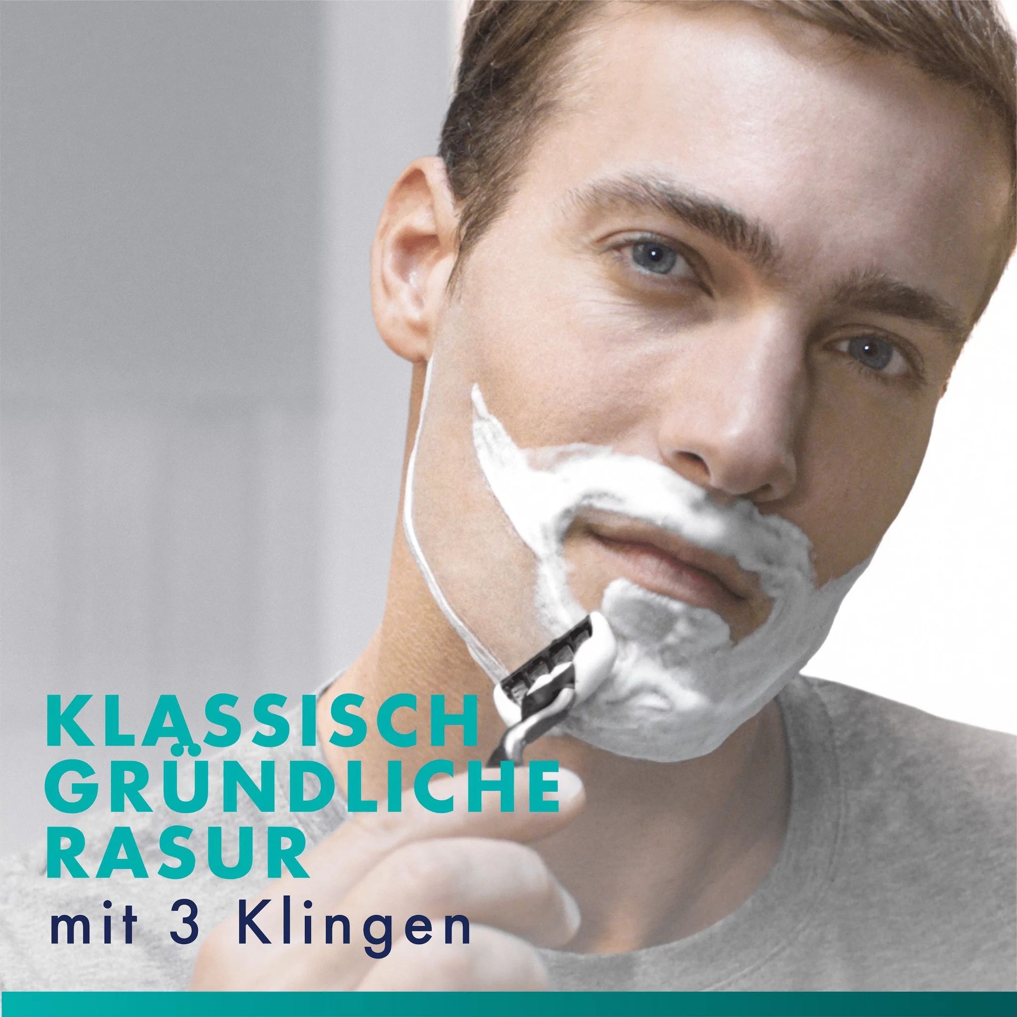 Gillette Mach3 Systemklingen 6er + Handstück + Reiseetui "UEFA Champions League"