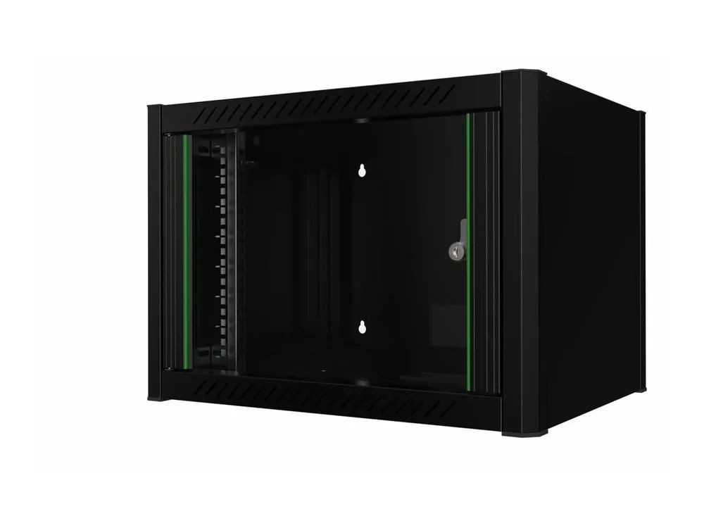 Lanview Schrank Netzwerkschrank - 60 x 45 - geeignet für Wandmontage - Schwarz, RAL 9005 - 6U - 48.3 cm (19")