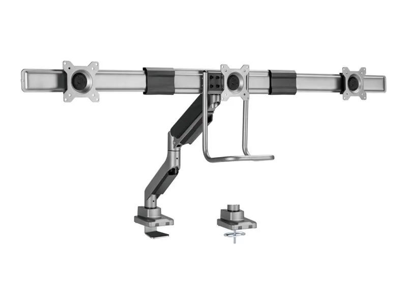 Equip Befestigungskit (Kabeldurchführungsklemme, Schrauben, Klemmhalterung) - Gasfeder - für 3 LCD displays / curved LCD displays - Kunststoff, Aluminium, stainless steel - Silber - Bildschirmgröße: 43.2-68.6 cm (17"-27")