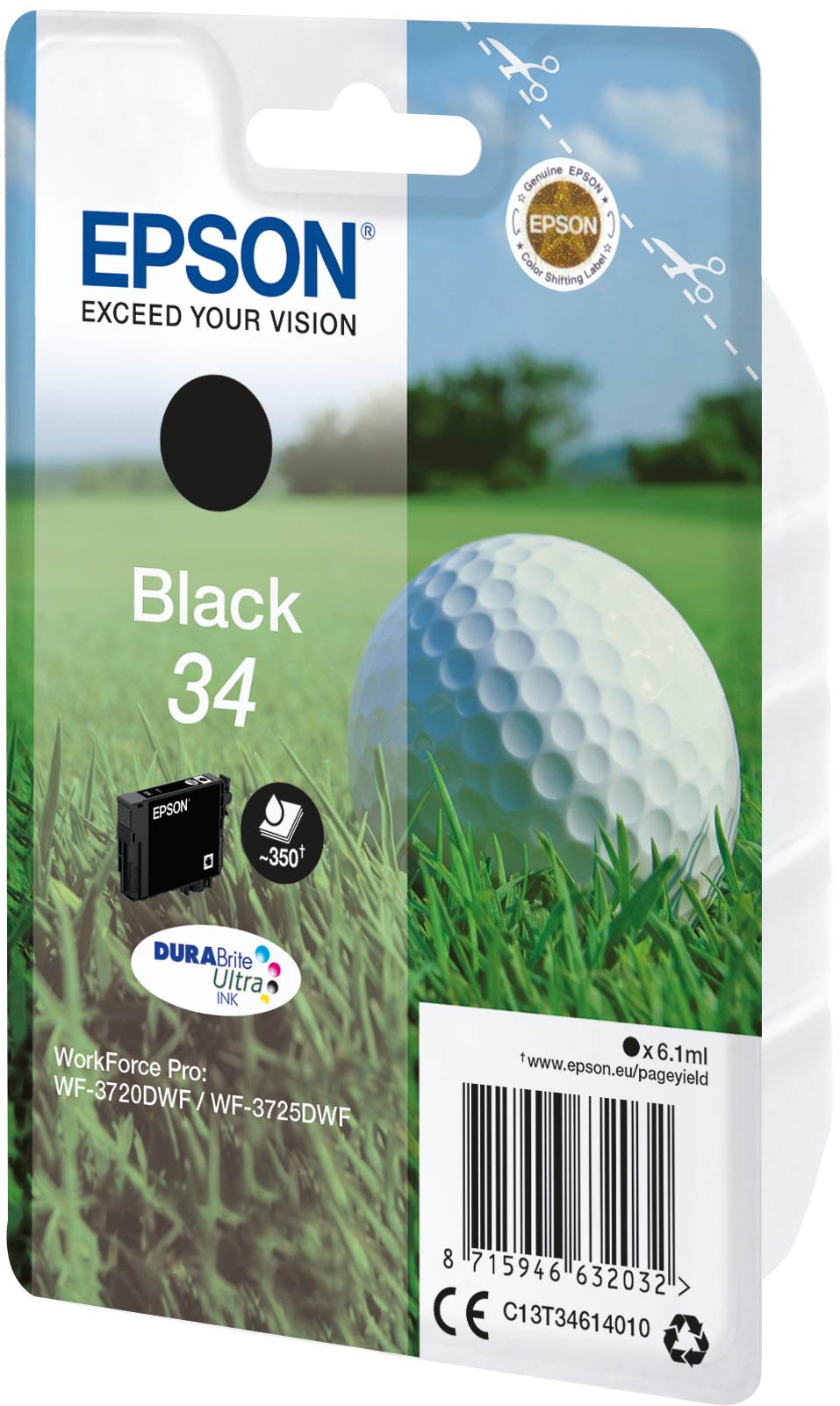 Epson 34 Tinte Golfball Singe, Standard, schwarz
