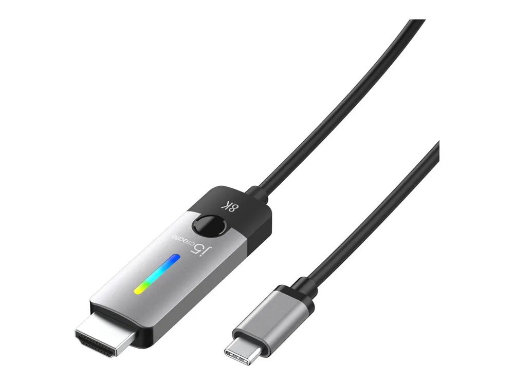 j5create JCC157 - Adapterkabel - 24 pin USB-C männlich zu HDMI männlich - 1.8 m - abgeschirmt - Weltraum grau/schwarz - unterstützt 4K 144 Hz (3840 x 2160)