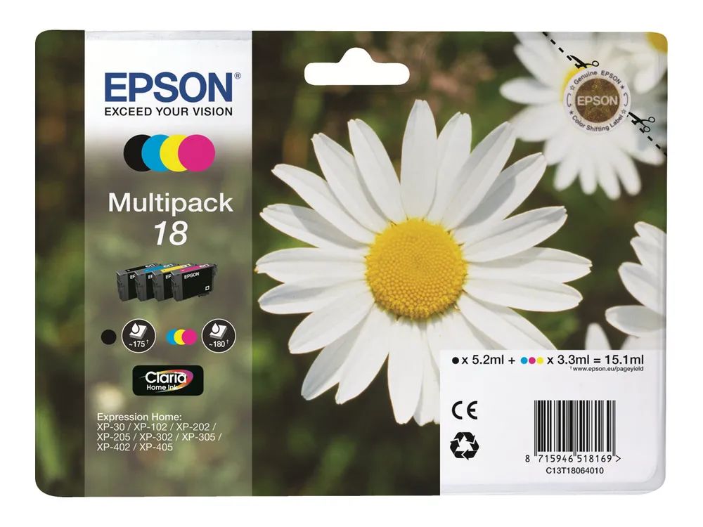 Epson 18 Multipack - 4er-Pack - 15.1 ml - Schwarz