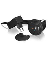 ICY BOX USB Tischladegerät mit Power Delivery & Quick Charge - Drinnen - AC - 12 V - 1,4 m - Schwarz