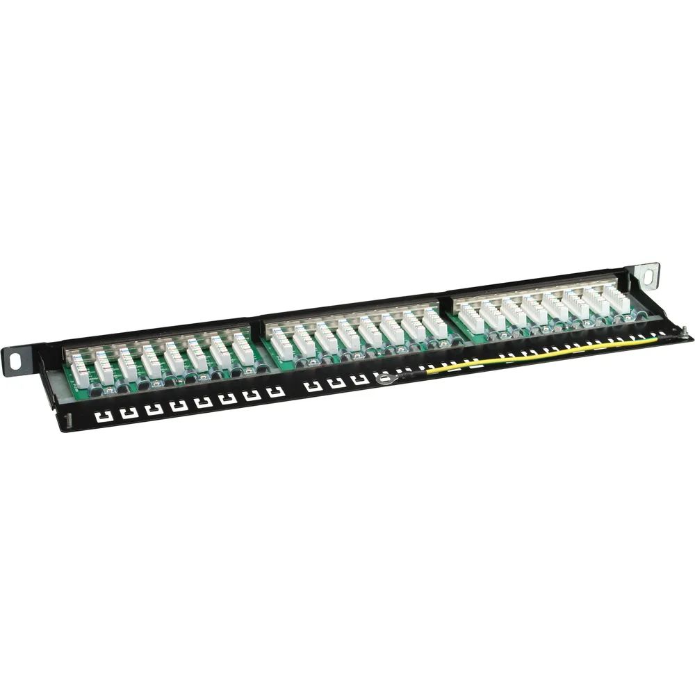 InLine Patchfeld Cat.6 - 24-fach - 48,26cm (19") - 0.5HE - schwarz RAL9005