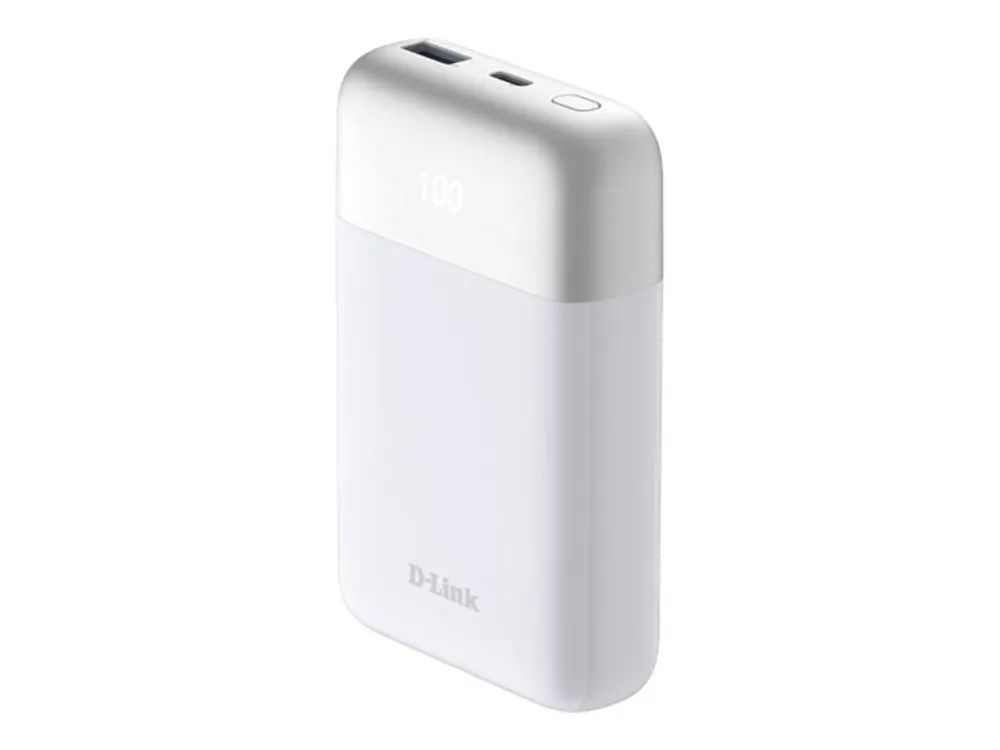 D-Link DPP-101 - Powerbank - 10000 mAh - 18 Watt - QC 3.0, PD 3.0 - 2 Ausgabeanschlussstellen (24 pin USB-C, USB)