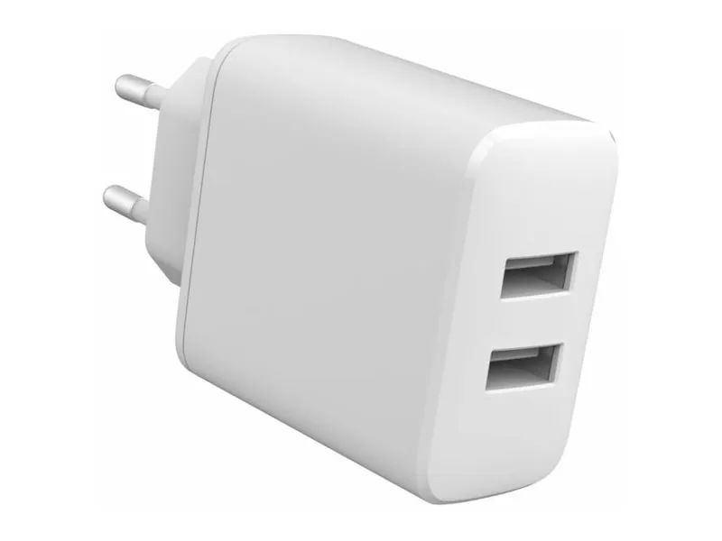 eSTUFF INFINITE - Netzteil - 100 % recycelter Kunststoff - 24 Watt - 2.4 A - 2 Ausgabeanschlussstellen (USB)