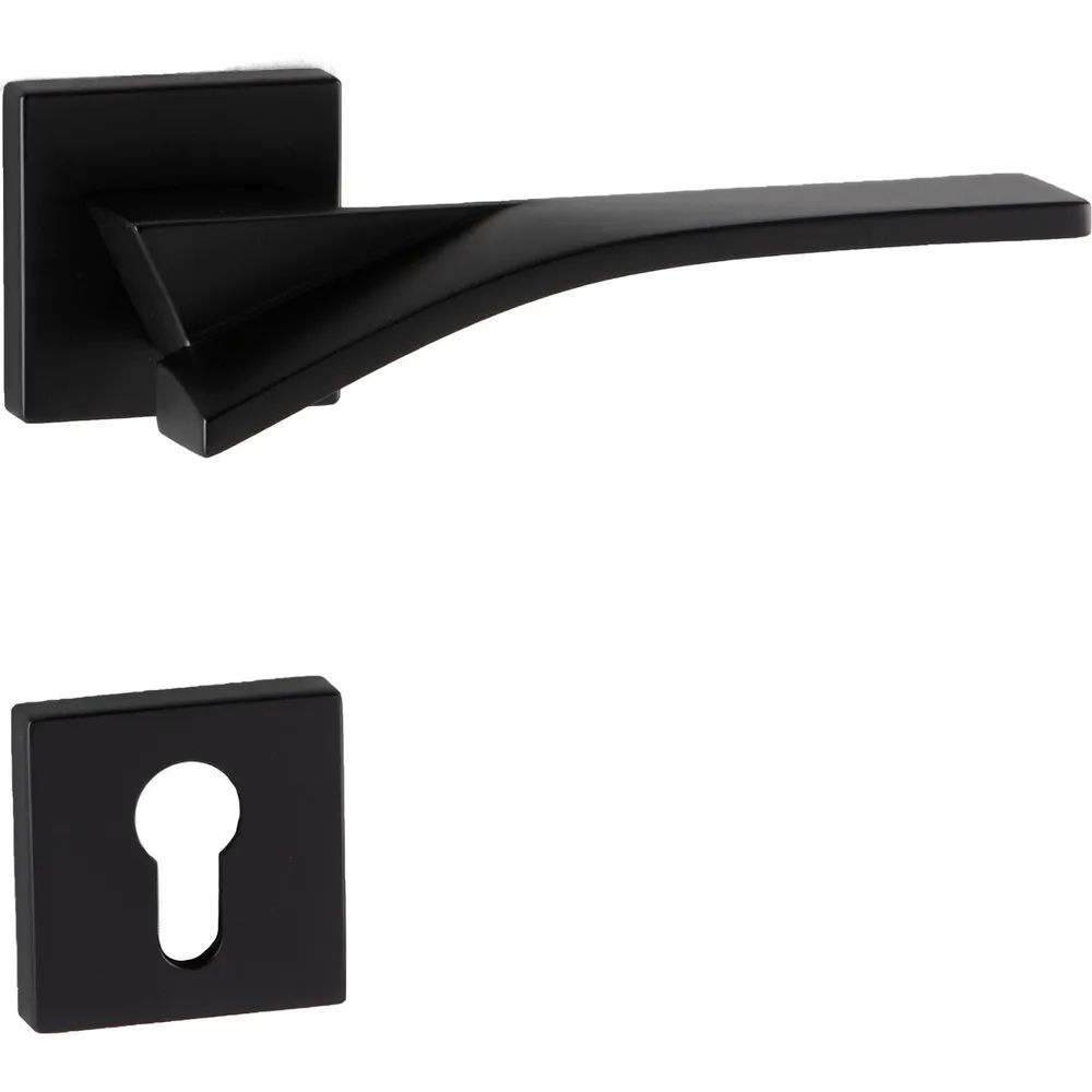 MARCHESI Drückergarnitur TABOR auf Rosette PZ, 38-45 mm, Zamak schwarz matt