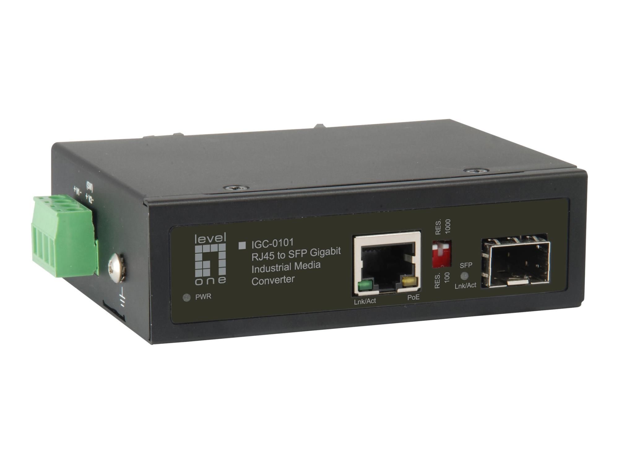 LevelOne IGC-0101 - Medienkonverter - GigE - 10Base-T, 100Base-TX, 1000Base-T, 1000Base-X - RJ-45 / SFP (mini-GBIC)
