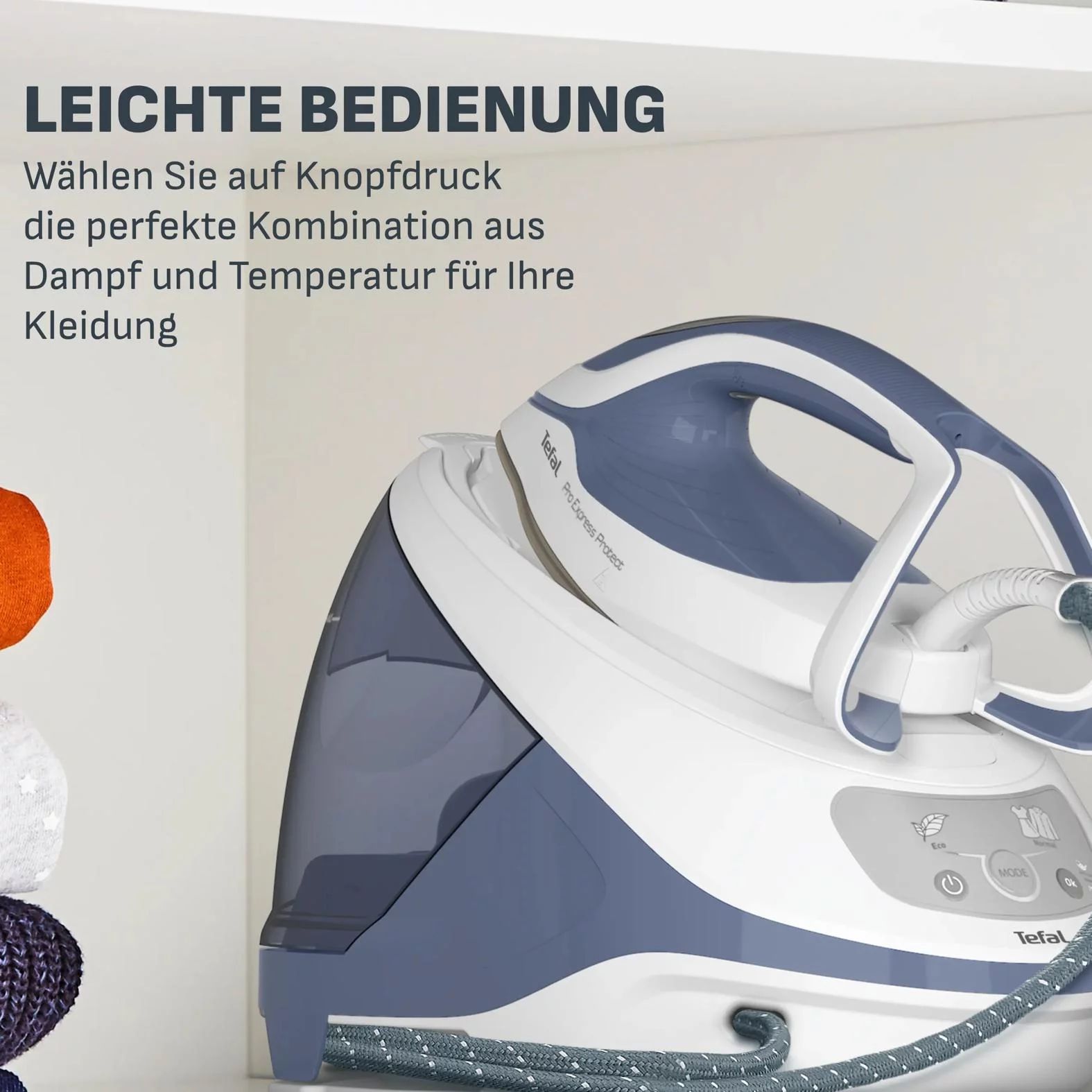 Tefal GV9225 Dampfbügelstation Pro Express Protect - Blaugrau/Weiß