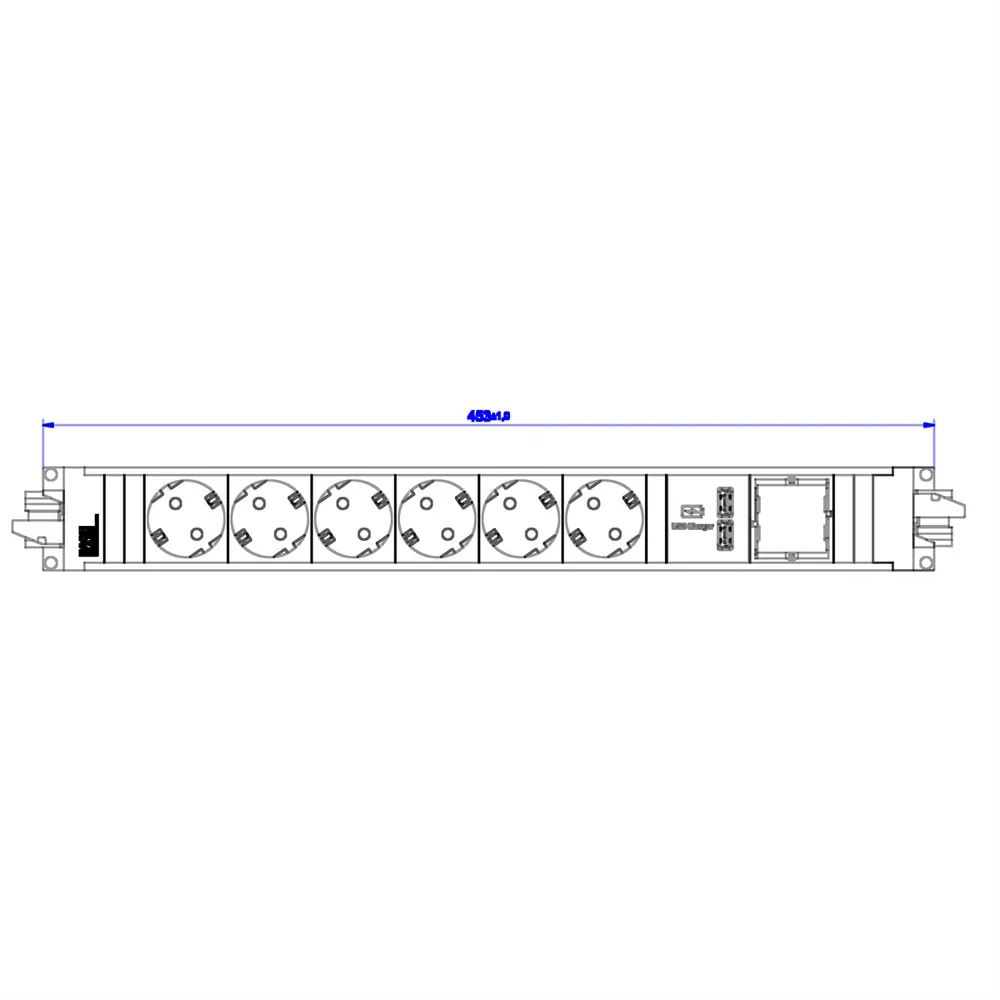 BACHMANN STEP ALU 6x Schutzkontakt 1x USB-Charger 1xABD