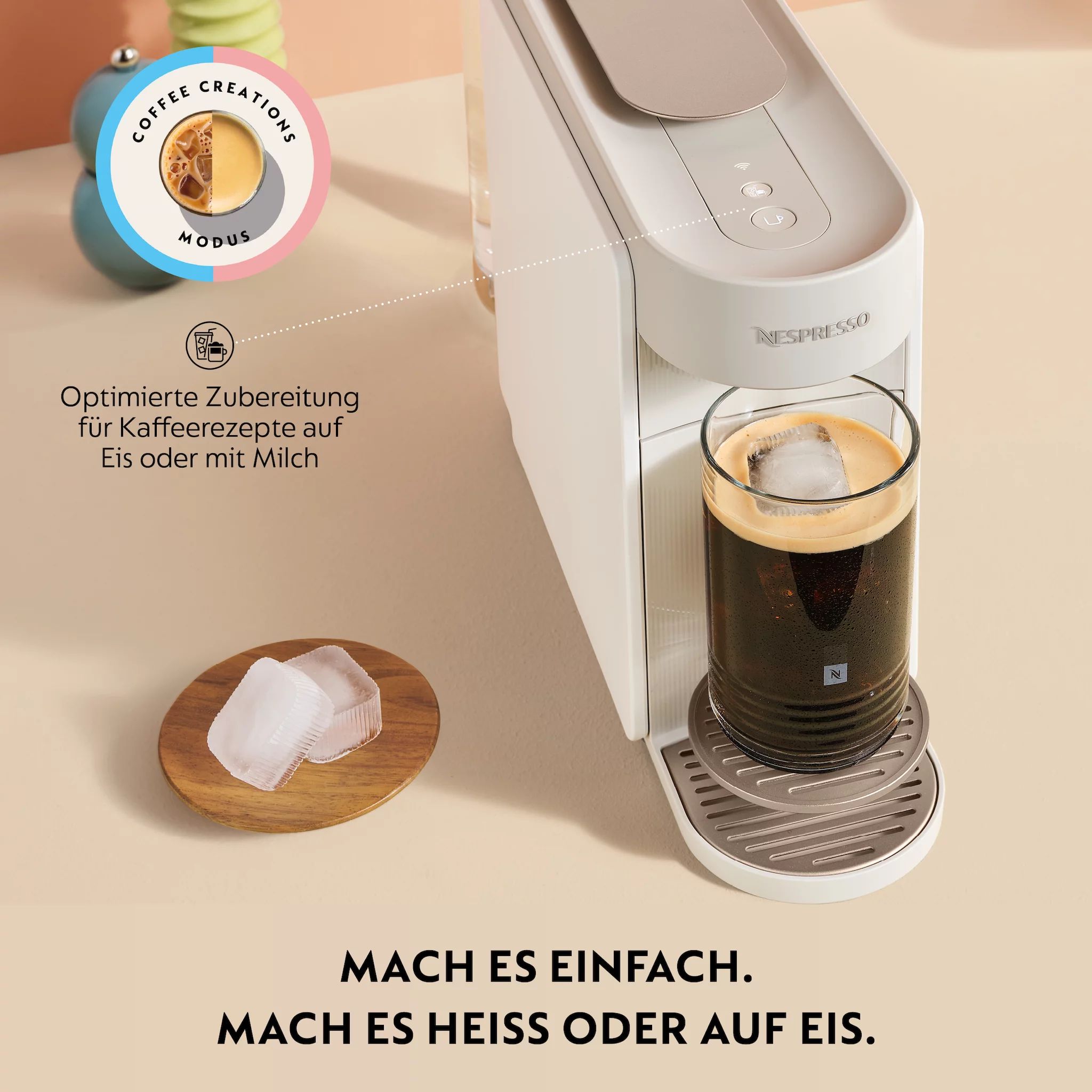 DeLonghi VERTUO Up Nespresso Kapselmaschine ENV200.W Pearl White