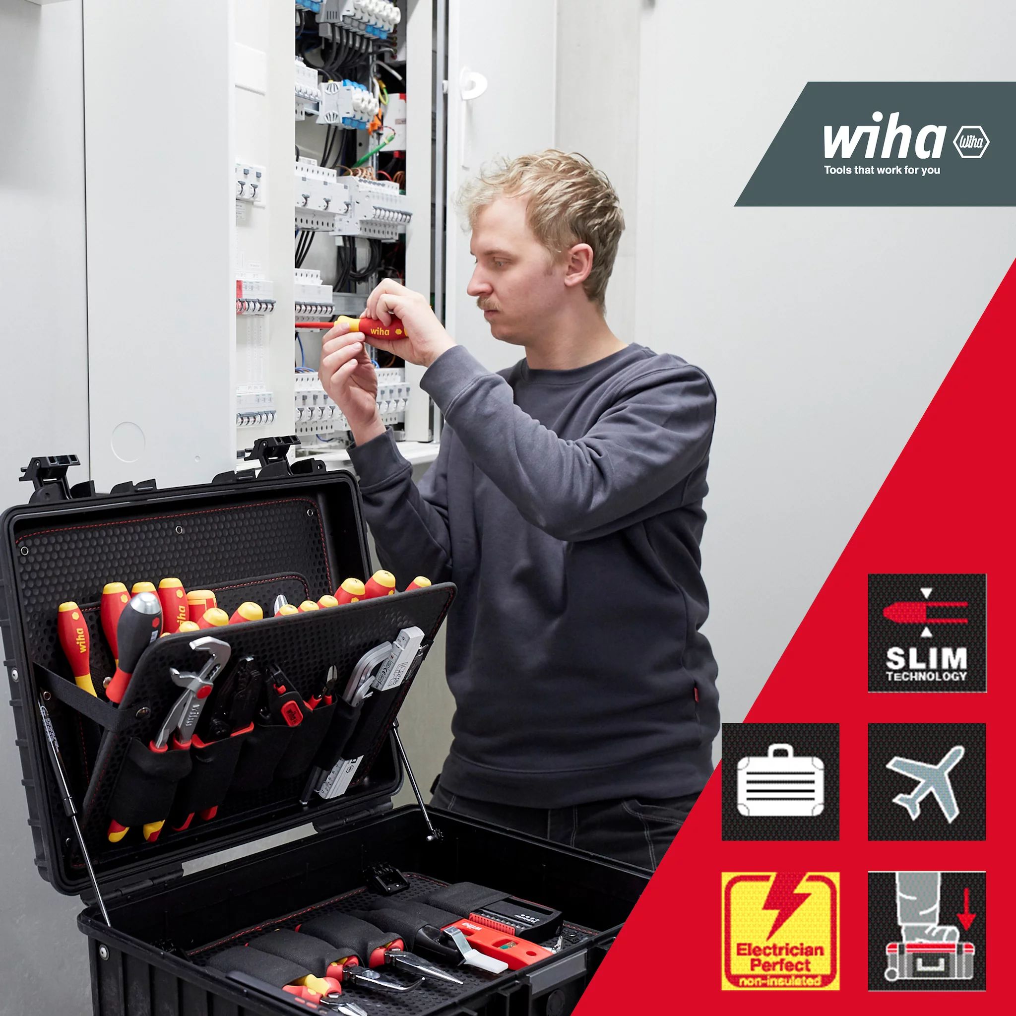 Wiha Werkzeug Set Elektriker Competence XL gemischt 81-tlg. inkl. Koffer