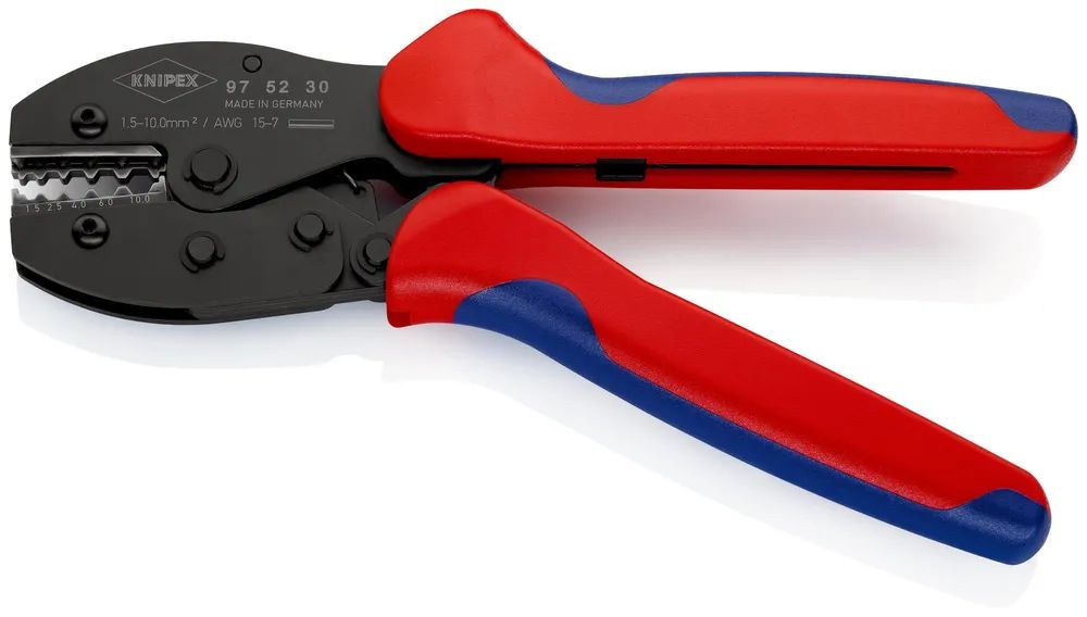 KNIPEX PreciForce® Crimpzange mit Mehrkomponenten-Hüllen brüniert 220 mm