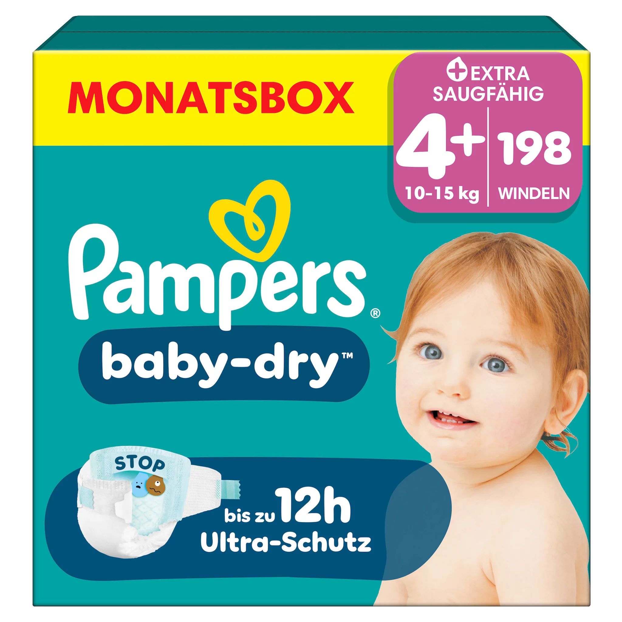 Pampers Baby Dry Gr. 4+ Maxi Plus 10-15kg 