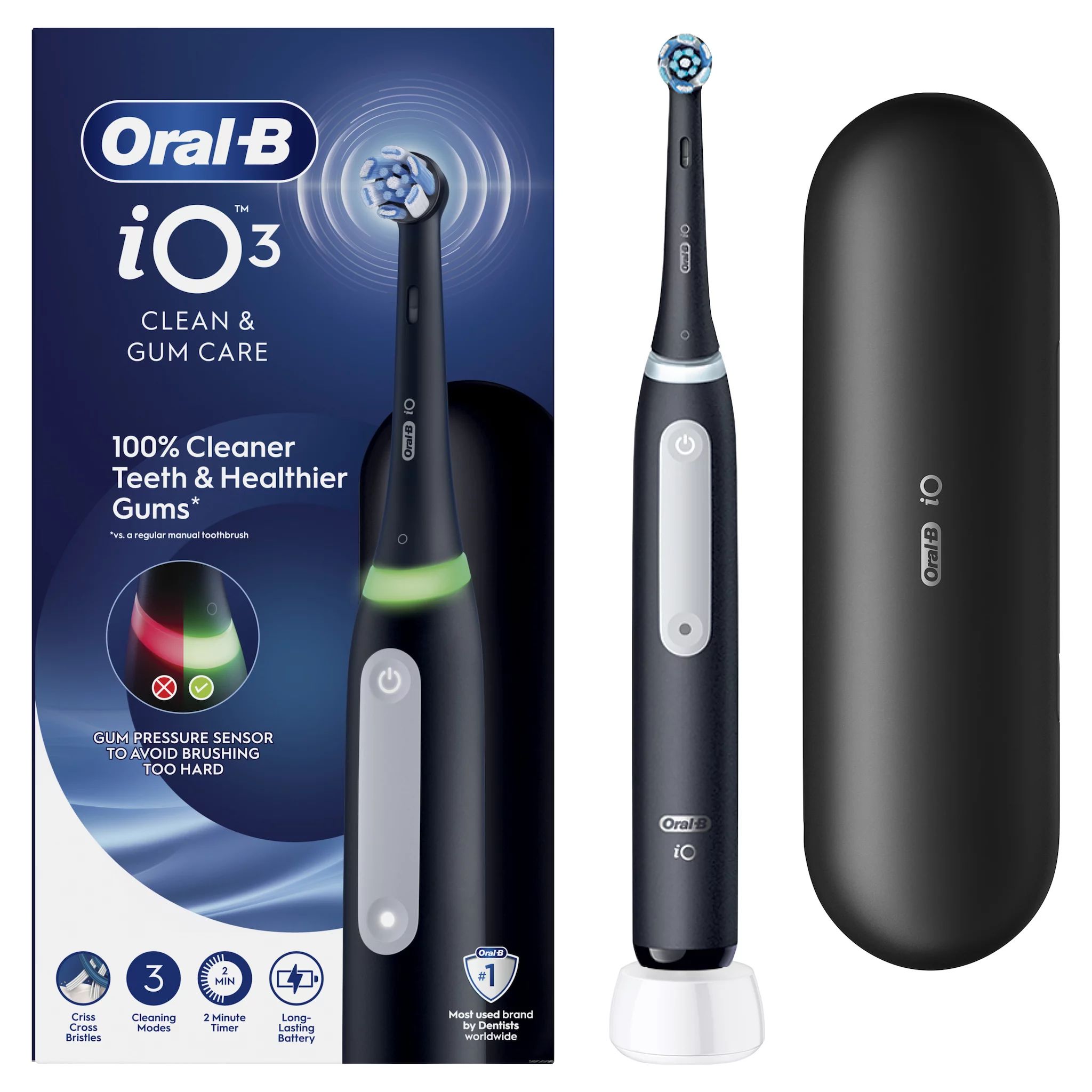Oral-B iO Series 3 Matt Black mit Reiseetui