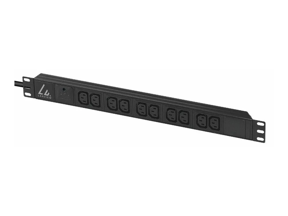 Lanview Steckdosenleiste (Rack - einbaufähig) - 13A - Wechselstrom 230 V - 1-phasig - Eingabe, Eingang IEC 60320 C14 - Ausgangsanschlüsse: 10 (power IEC 60320 C13)