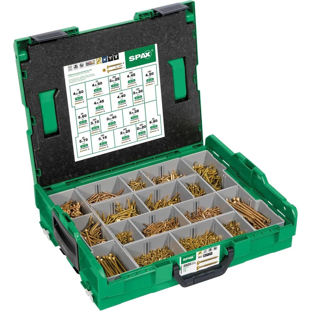 SPAX SNK Montagekoffer / L-BOXX, Pozidriv, Yellox, ( 2.925 Stück )