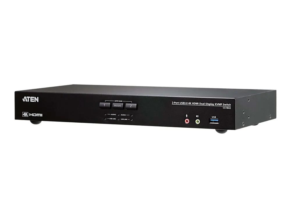 ATEN CS1842 - 4096 x 2160 Pixel - 4K Ultra HD - Rack-Einbau - 3,17 W - 1U - Schwarz