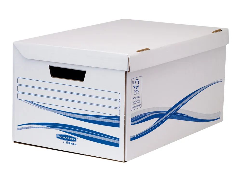 Fellowes Bankers Box Basic Maxi A4+ - Aktenbox - Rückenbreite: 80 mm - weiß (Packung mit 6)