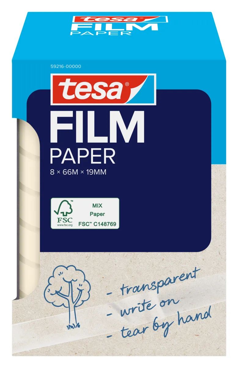 Tesa film PAPIER 8x transp. zum beschriften faltsch.