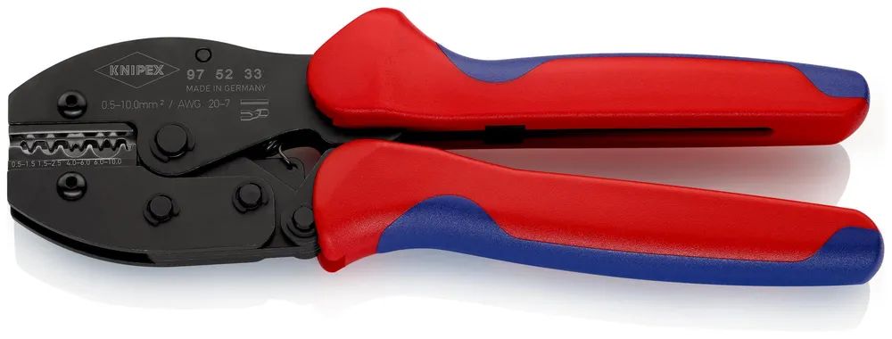 KNIPEX PreciForce® Crimpzange mit Mehrkomponenten-Hüllen brüniert 220 mm