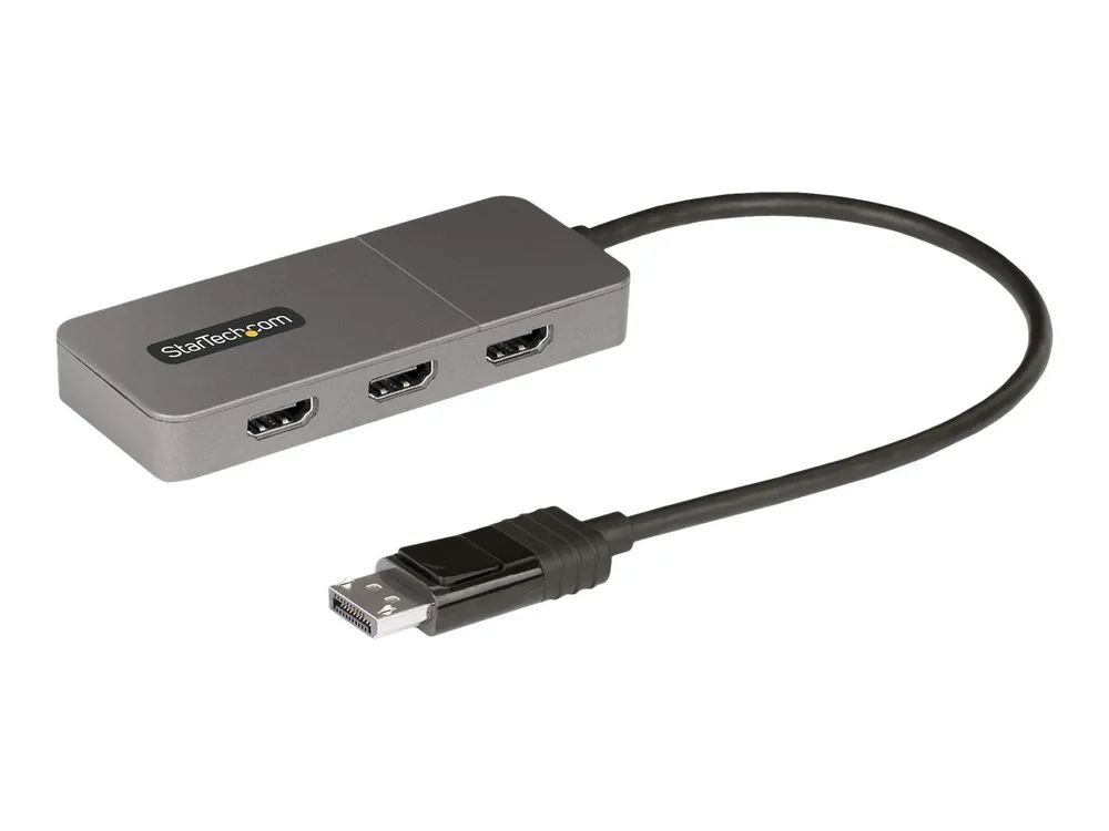StarTech.com 3-Port MST Hub, DisplayPort to Triple HDMI Monitors, 4K 60Hz, DP 1.4 Multi-Monitor Video Adapter with 1ft (30cm)