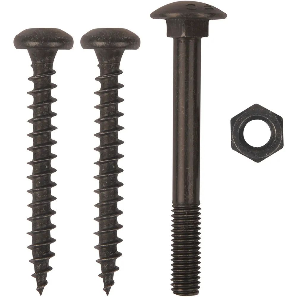 Sonneck Schraubenset für Langband einseitig gerollt 300mm, Stahl schwarz verzinkt