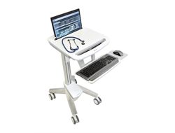 Ergotron EMR Laptop Cart - Wagen - für Notebook / PC-Ausrüstung - Kunststoff, Aluminium, verzinker Stahl - Grau, weiß, Polished Aluminum - Bildschirmgröße: bis zu 43,9 cm (bis zu 17,3")