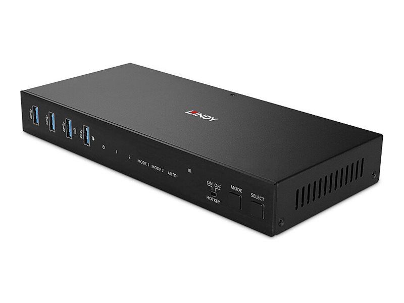 Lindy KVM-/Audio-/USB-Switch - Dual-Head, HDMI 4K60, USB 3.0
