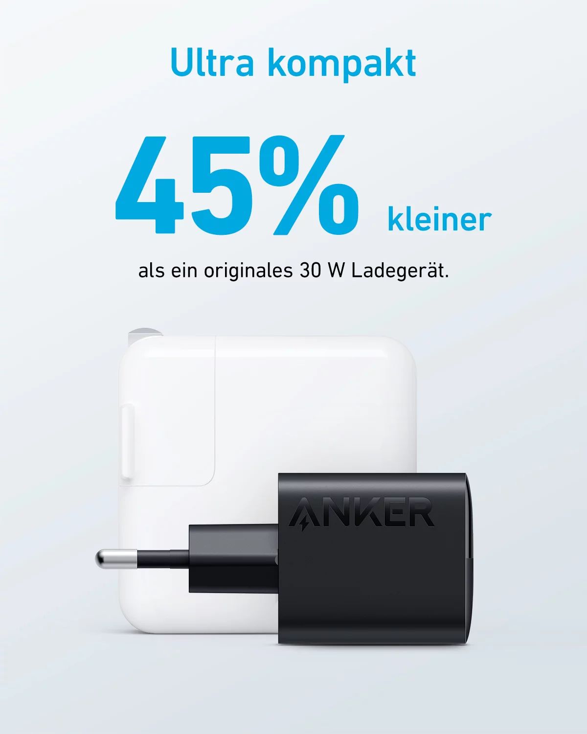 Anker Innovations Anker 323 - Netzteil - 33 Watt - PD - 2 Ausgabeanschlussstellen (24 pin USB-C, USB
