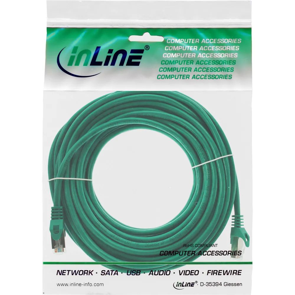 InLine Patchkabel - SF/UTP - Cat.5e - grün - 20m
