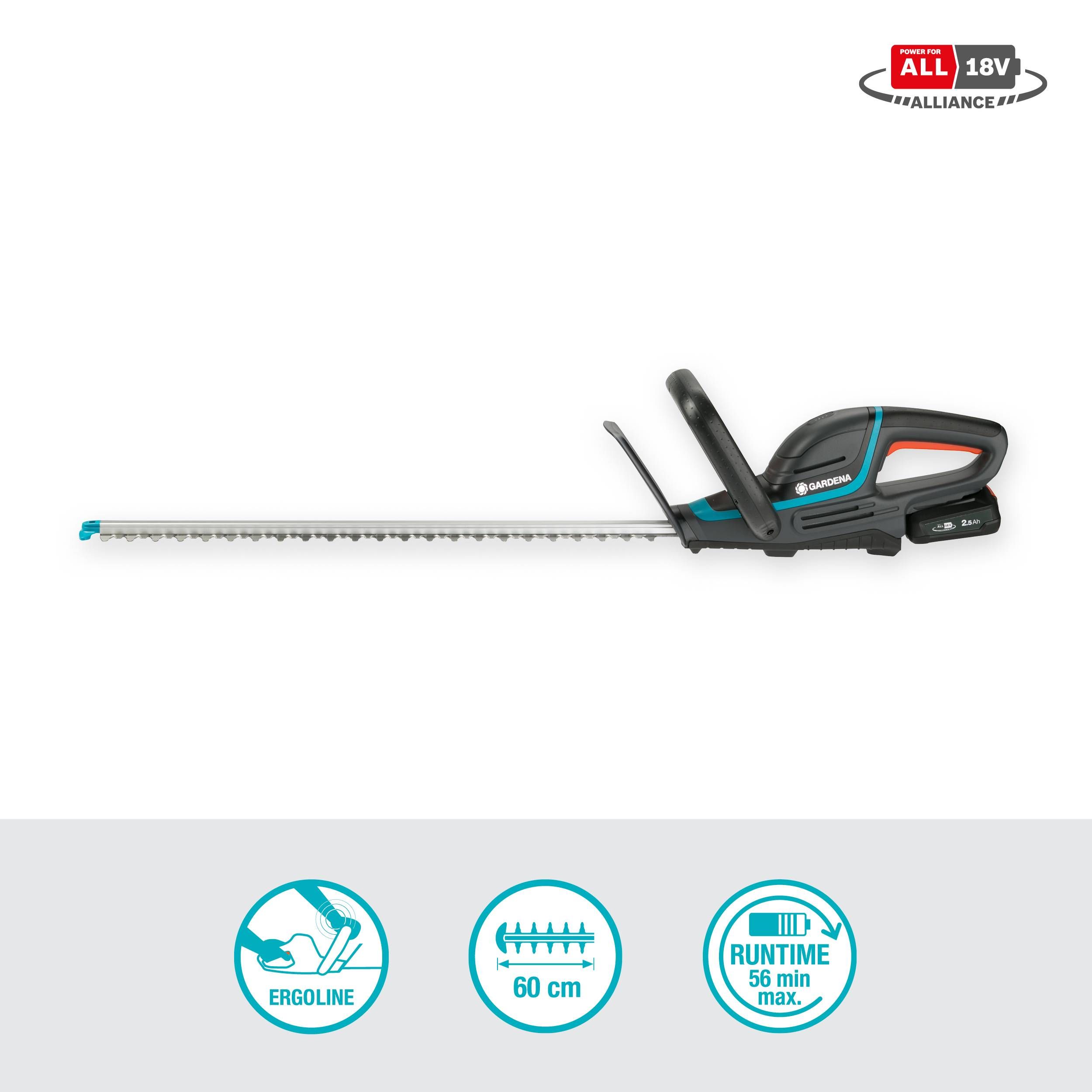 Gardena Akku-Heckenschere ComfortCut 60 18V-P4A Ready-To-Use Set