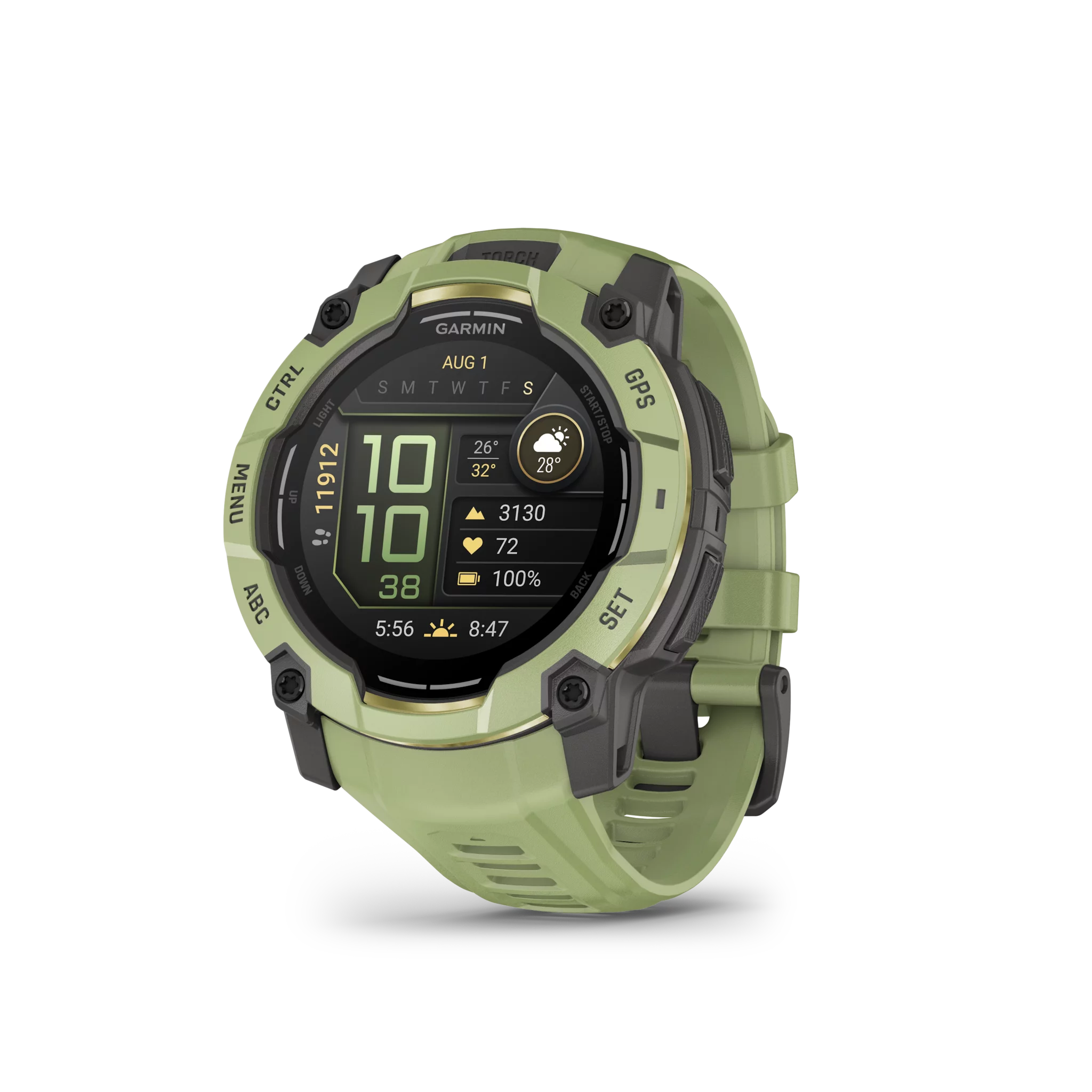 Garmin Instinct 3 AMOLED, 50mm Kieselgrau/Farngrün mit Silikon-Wechselarmband, 26mm
