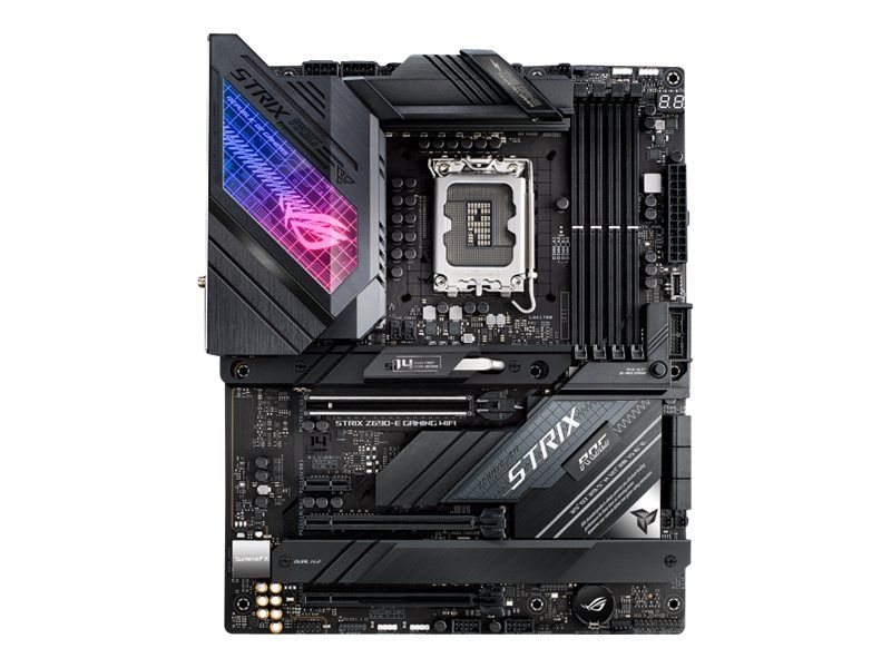 ASUS ROG STRIX Z690-E GAMING WIFI - Motherboard - ATX - LGA1700-Sockel - Z690 Chipsatz - USB-C Gen 2x2, USB-C Gen2, USB 3.2 Gen 1, USB 3.2 Gen 2 - 2.5 Gigabit LAN, Wi-Fi, Bluetooth - Onboard-Grafik (CPU erforderlich)