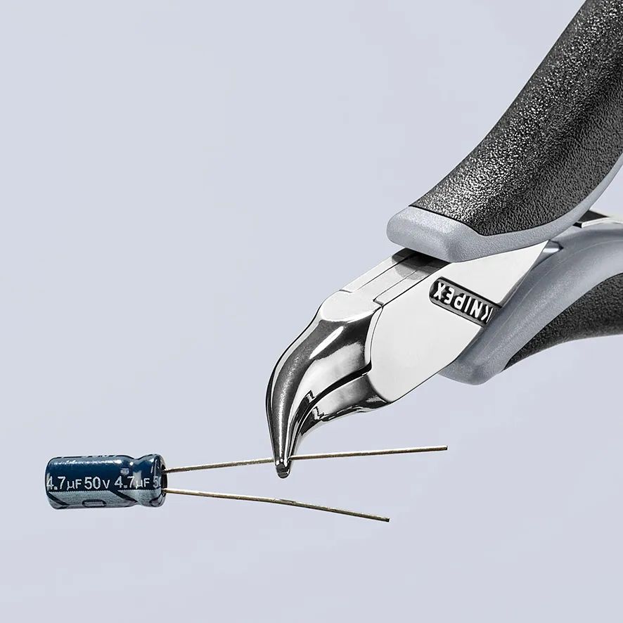 KNIPEX 35 42 115 ESD Elektronik-Greifzange ESD mit durchgestecktem Gelenk mit Mehrkomponenten-Hüllen spiegelpoliert 115 mm
