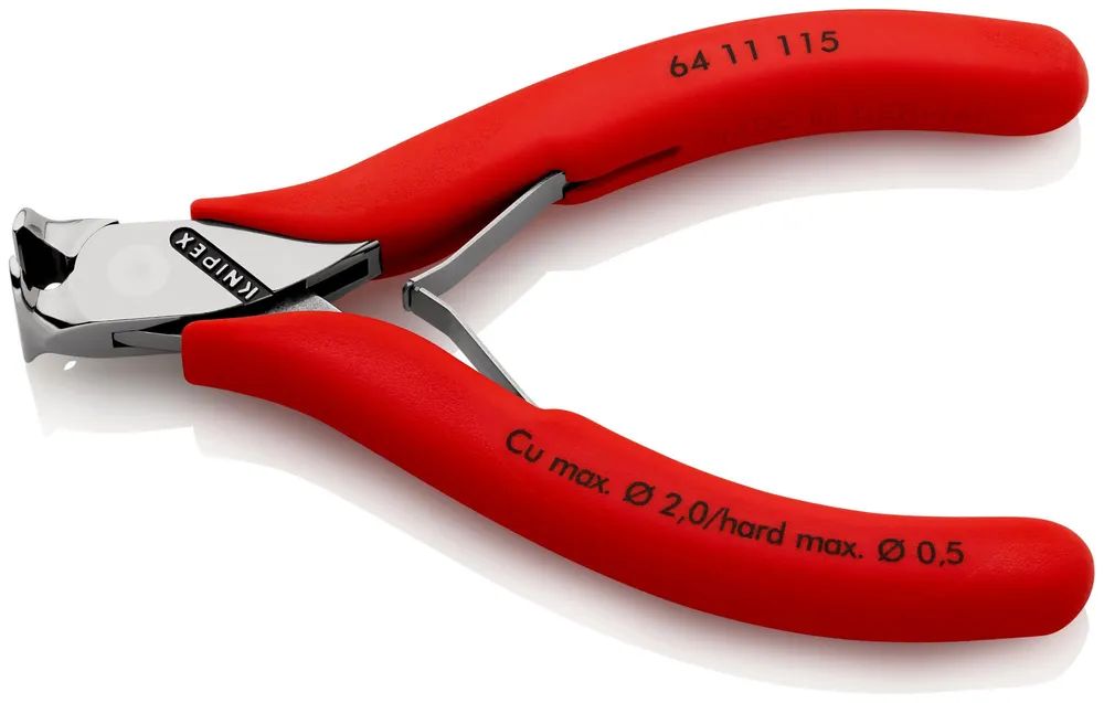KNIPEX Elektronik-Vornschneider mit rutschhemmenden Kunststoff-Hüllen 115 mm