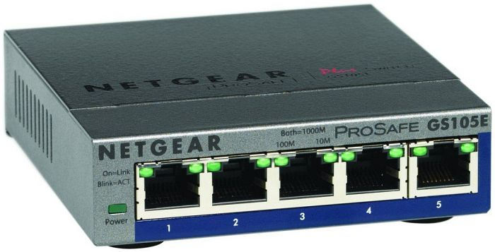 Netgear Plus GS105Ev2 - Switch - managed - 5 x 10/100/1000