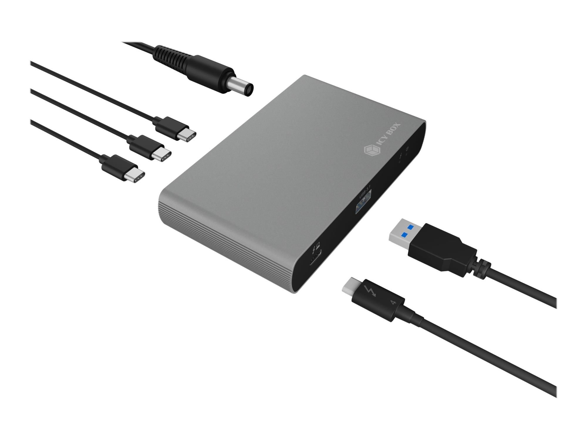 ICY BOX IB-HUB801-TB4 - Hub - 3 x Thunderbolt 4 + 1 x USB 3.2 Gen 2