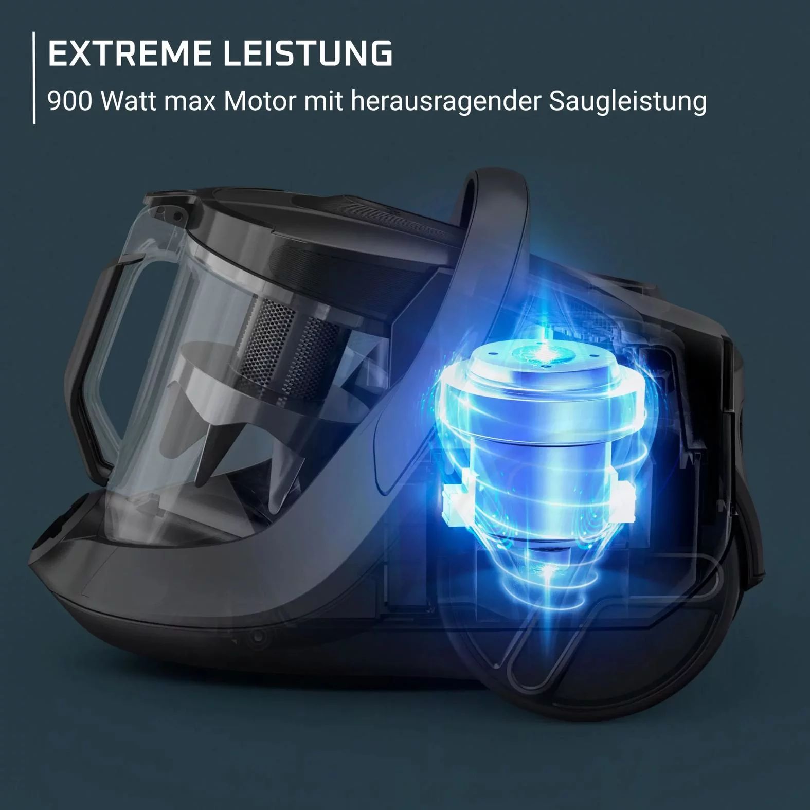 Rowenta RO7B12 Zyklon-Staubsauger Green Force Cyclonic Max  - Schwarz/Türkis