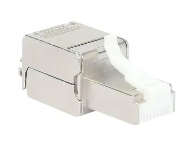 Intellinet Modular Plug Cat6a 10G Shielded Toolless RJ45 Modular Field Termination Plug, For Easy and Quick High-quality Cable Assembly in the Field, STP, for Solid & Stranded Wire, Gold-plated Contacts, Metal Housing - Netzwerkanschluss - RJ-45 (M)