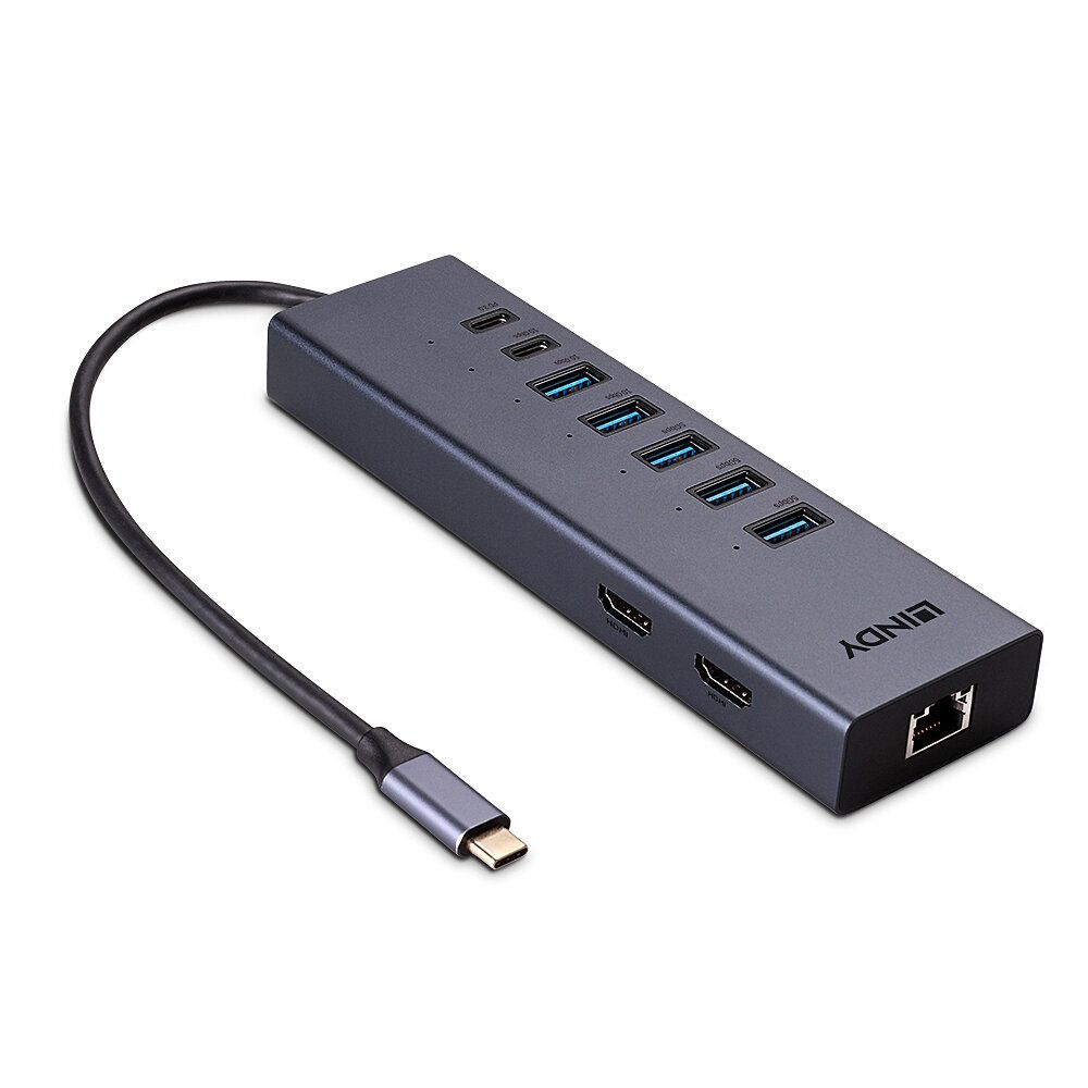 Lindy DST-Mini Duo - Dockingstation - für Laptop, Tablet, Smartphone