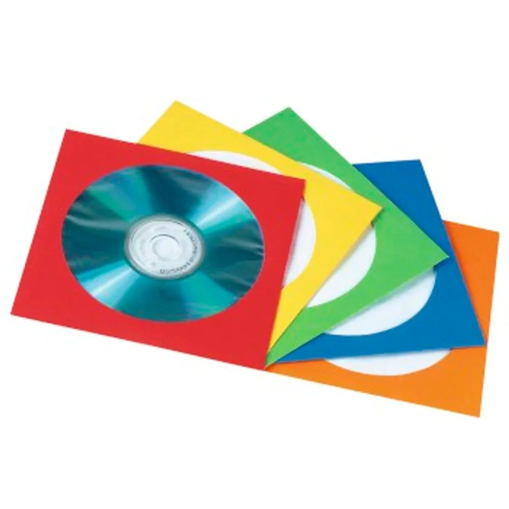 Hama CD-/DVD-Papier-Schutzhüllen, farblich sortiert, 100er-Pack