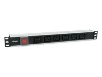 Equip 19" Steckdosenleiste IEC C20->6xIEC C19+Switch Alu. - Steckdosenleiste