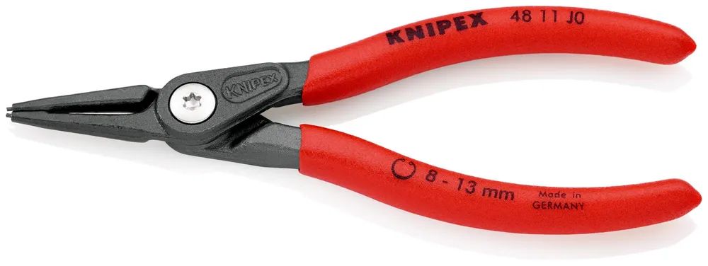 KNIPEX Präzisions-Sicherungsringzange für Innenringe in Bohrungen mit rutschhemmendem Kunststoff überzogen grau atramentiert 140 mm