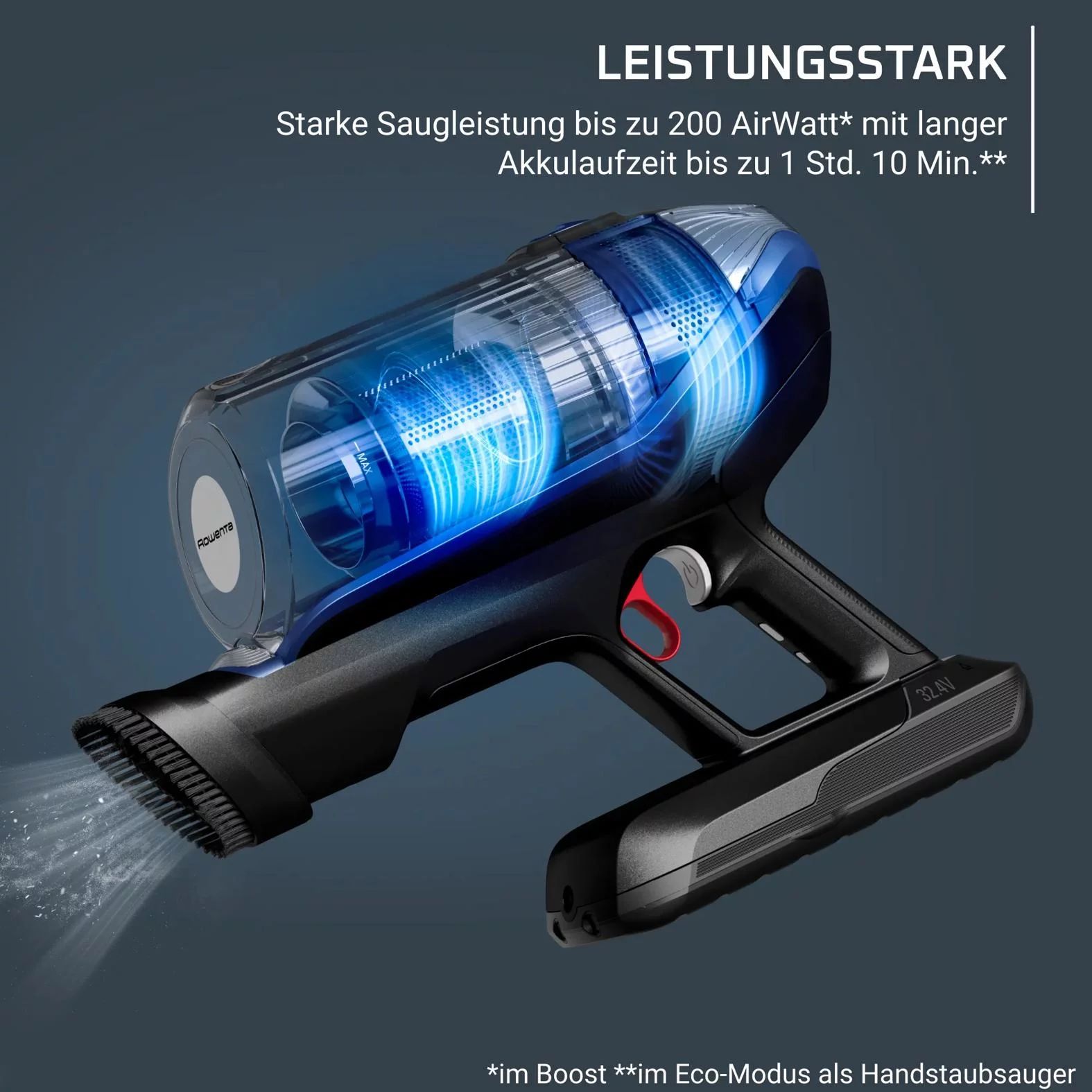 Rowenta RH99C3 Akku-Staubsauger X-Force Flex 14.60 Aqua Docking - Blau/Aluminium