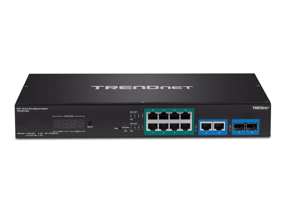 TRENDnet TPE 3012LS - Switch - Smart - 8 x 10/100/1000 (PoE+)