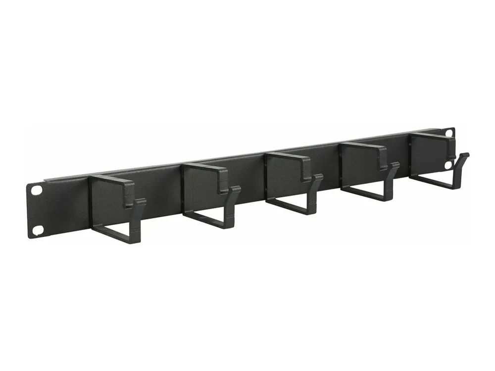 Lanview by Logon - Kabelführungsplatte für Schaltschrank - 5 hooks - Schwarz - 1U - 48.3 cm (19")