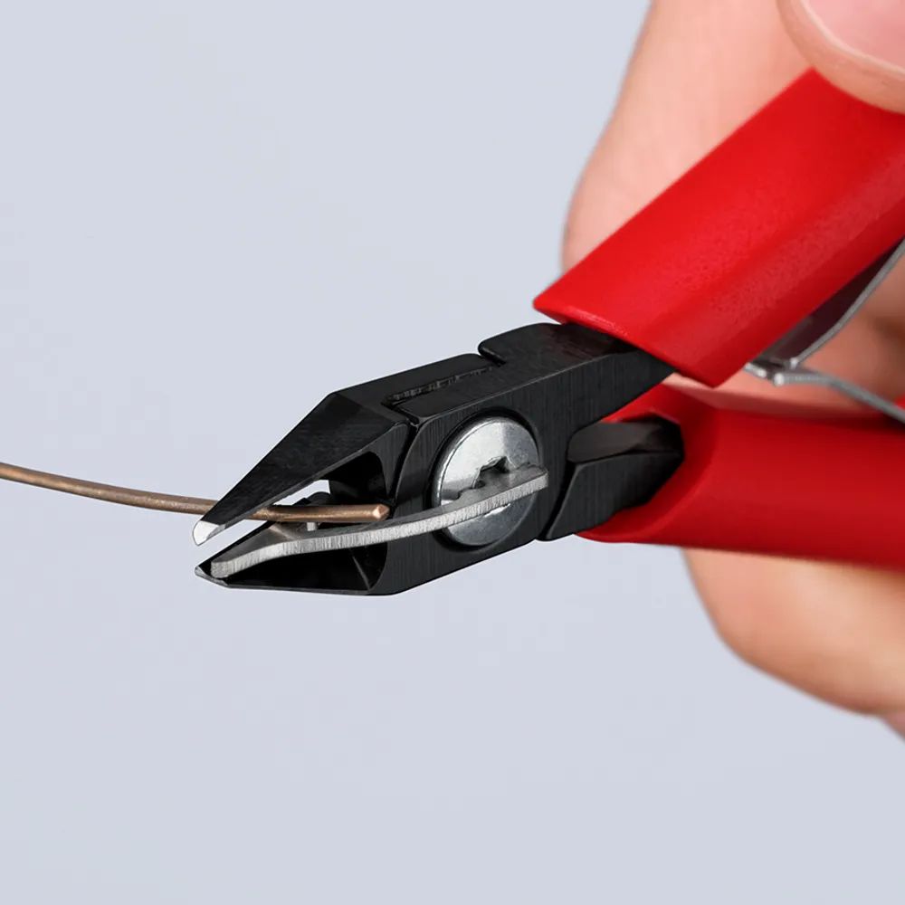 KNIPEX Elektronik-Seitenschneider mit Kunststoff-Hüllen brüniert 125 mm